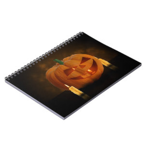 Halloween Pumpkin Lantern with Candles Notebook