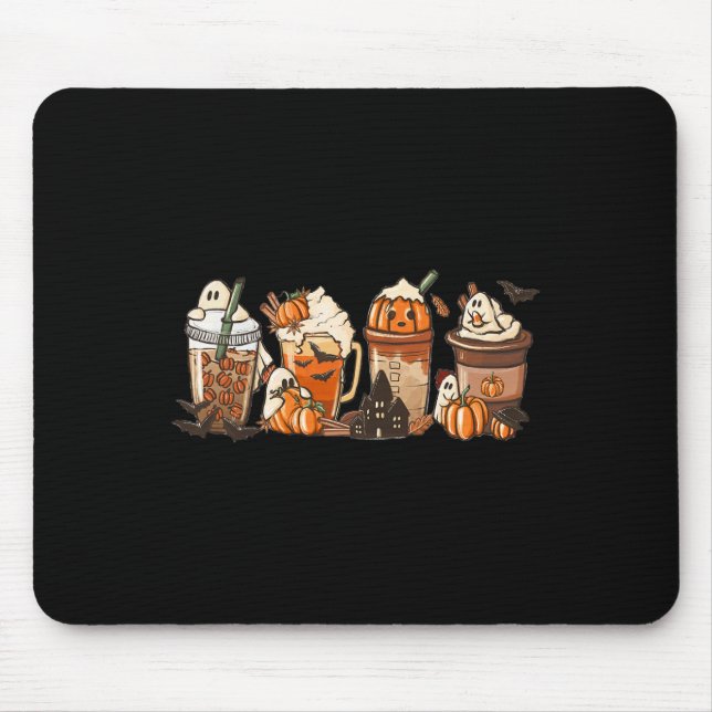Halloween Pumpkin Latte Drink Cup  Mouse Pad (Front)