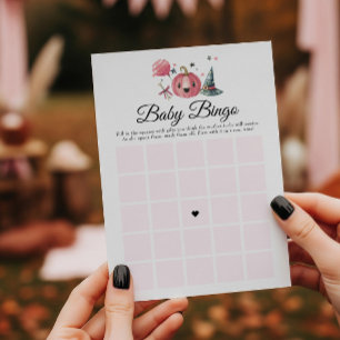 Halloween Pumpkin Little Boo Baby Shower Bingo Invitation