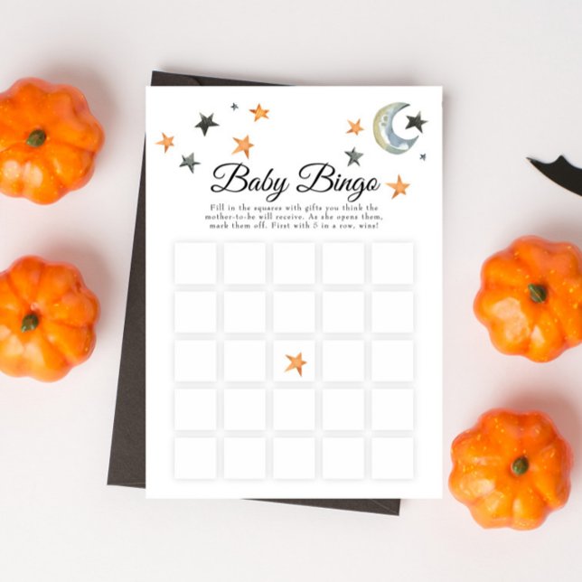 Halloween Pumpkin Little Boo Baby Shower Bingo Invitation (Creator Uploaded)
