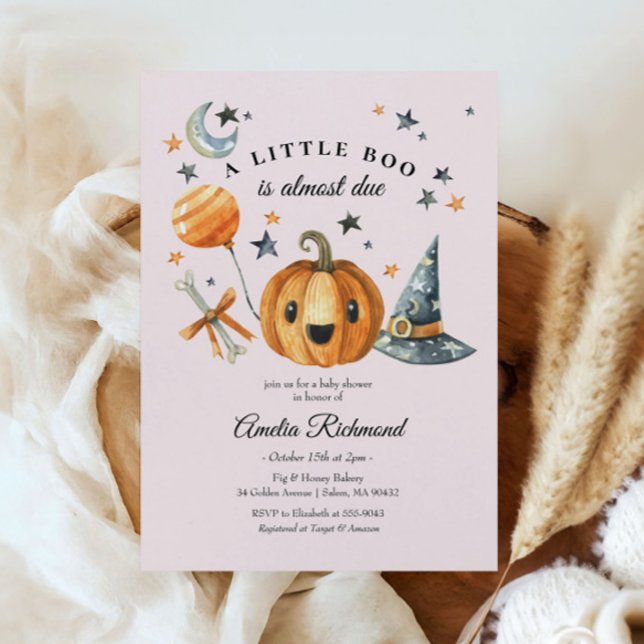 Halloween Pumpkin Little Boo Baby Shower Invitation (Creator Uploaded)