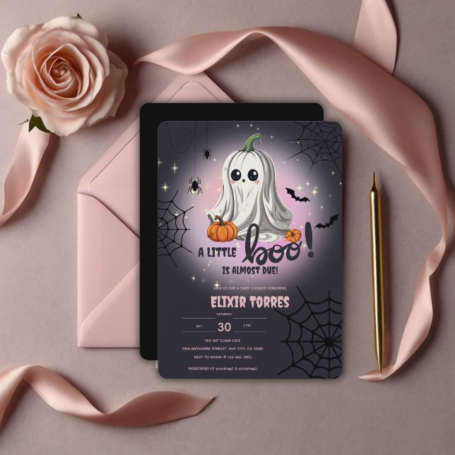 Halloween Pumpkin Little Boo Baby Shower Invitation (Creator Uploaded)