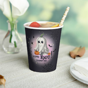 Halloween Pumpkin Little Boo Baby Shower Paper Cups