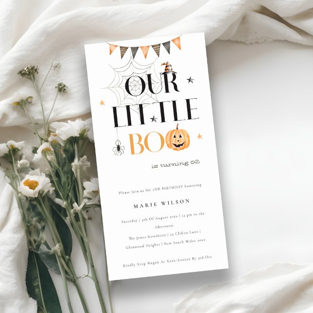 Halloween Pumpkin Little Boo Kids Birthday Invite (Creator Uploaded)