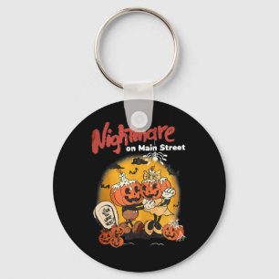 Halloween Pumpkin Mainstreet Vintage On Head Night Key Ring