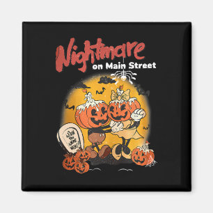 Halloween Pumpkin Mainstreet Vintage On Head Night Magnet