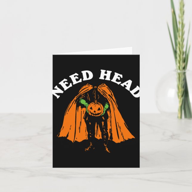 Halloween Pumpkin Man Need Head Costume Party  Card (Front)