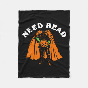 Halloween Pumpkin Man Need Head Costume Party Fleece Blanket