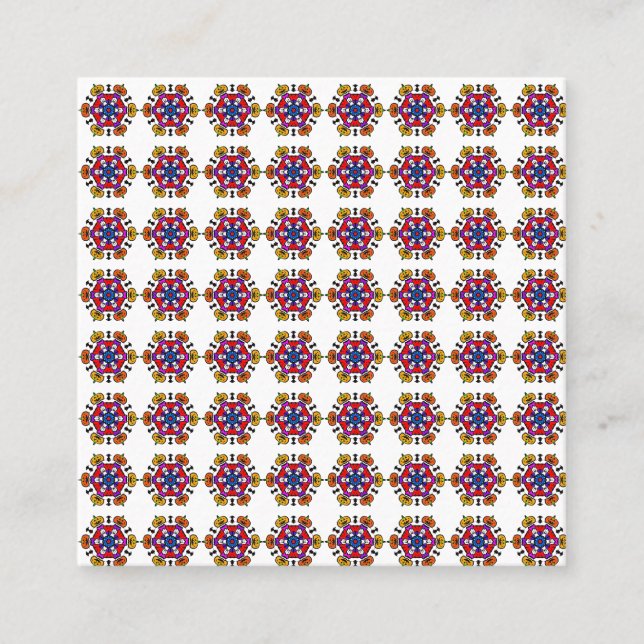 Halloween Pumpkin Mandala Square Business Card (Front)