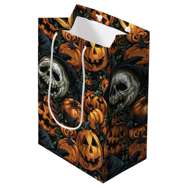 Halloween Pumpkin  Medium Gift Bag (Front Angled)