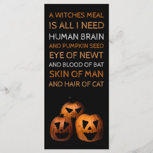 Halloween Pumpkin Menu (Front)