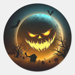 Halloween/pumpkin/moon/fall Classic Round Sticker