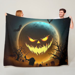 Halloween/pumpkin/moon/fall Fleece Blanket