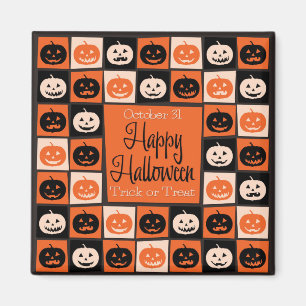 Halloween pumpkin mosaic magnet