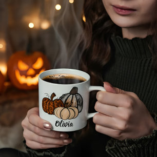 Halloween Pumpkin Mug   Cute Autumn Coffee Cup