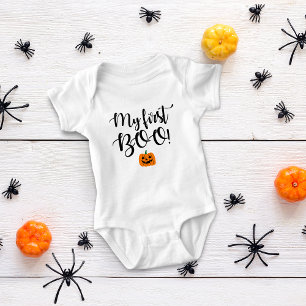 Halloween Pumpkin My First Boo! Baby Bodysuit