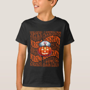 Halloween Pumpkin Nurse Cute Cna Costume Scrub Top