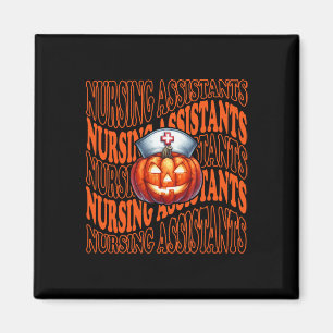 Halloween Pumpkin Nurse Cute Cna Costume Scrub Top Magnet