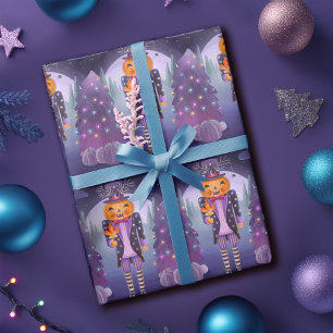 Halloween Pumpkin Nutcracker Wrapping Paper
