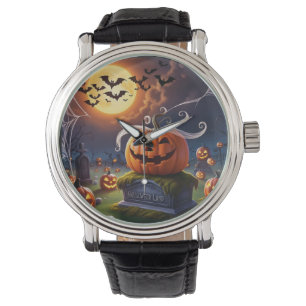 Halloween Pumpkin on a Headstone Watch