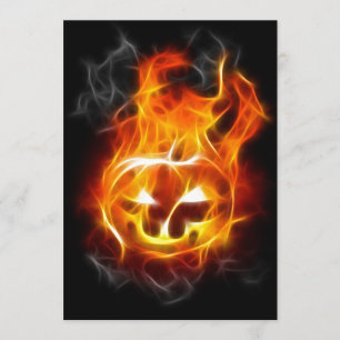 Halloween Pumpkin on Fire Card