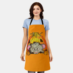 HALLOWEEN PUMPKIN ON TOP OF A MOUSE  APRON