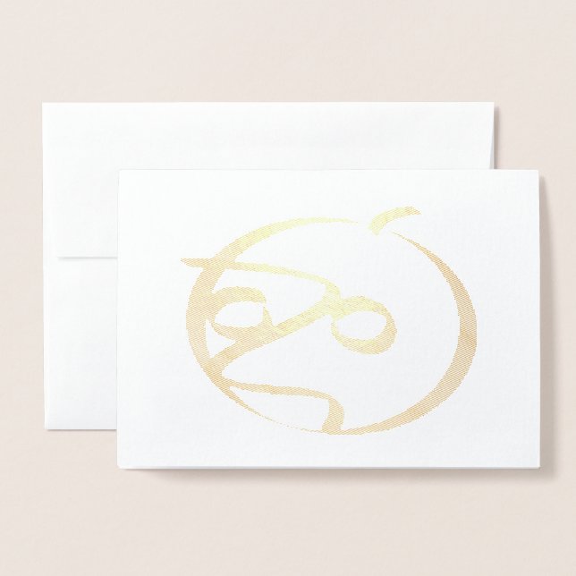 Halloween pumpkin on transparent background foil card (Front With Envelope)