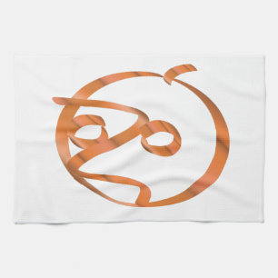 Halloween pumpkin on transparent background tea towel