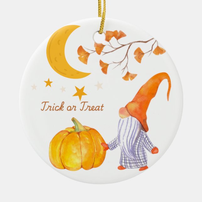 Halloween Pumpkin orange Ornaments (Front)