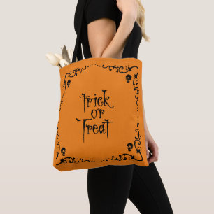 Halloween Pumpkin Orange Trick or Treat Tote Bag