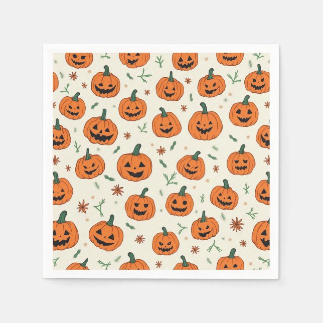 Halloween Pumpkin Paper Napkins (Front)