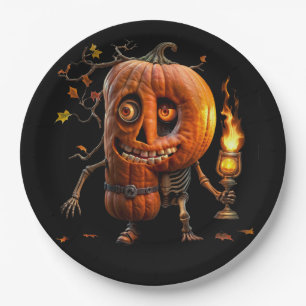 Halloween Pumpkin Paper Plate