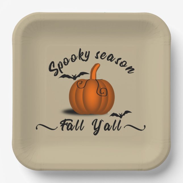 Halloween Pumpkin Paper Plate (Front)