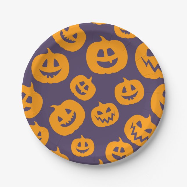 Halloween Pumpkin Paper Plate (Front)