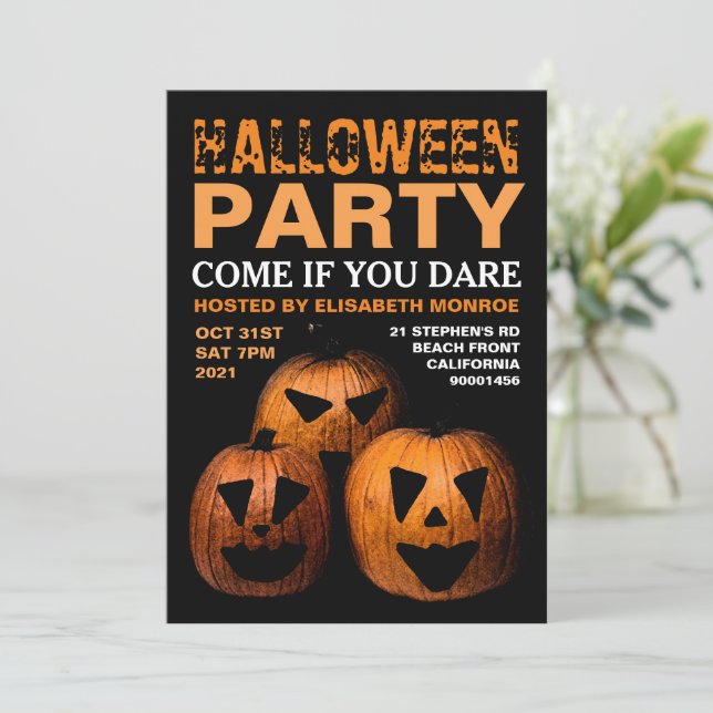 Halloween Pumpkin Party Invitation (Standing Front)