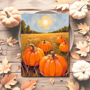 Halloween Pumpkin Patch Fall Autumn Holiday Postcard