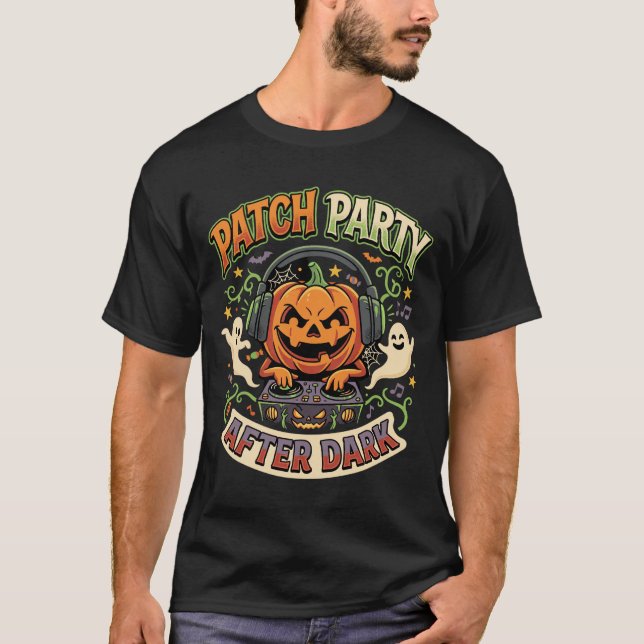 Halloween Pumpkin Patch Party Crew T-Shirt (Front)