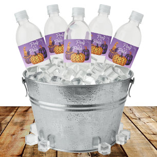 Halloween Pumpkin Patch Party Water Bottle Label