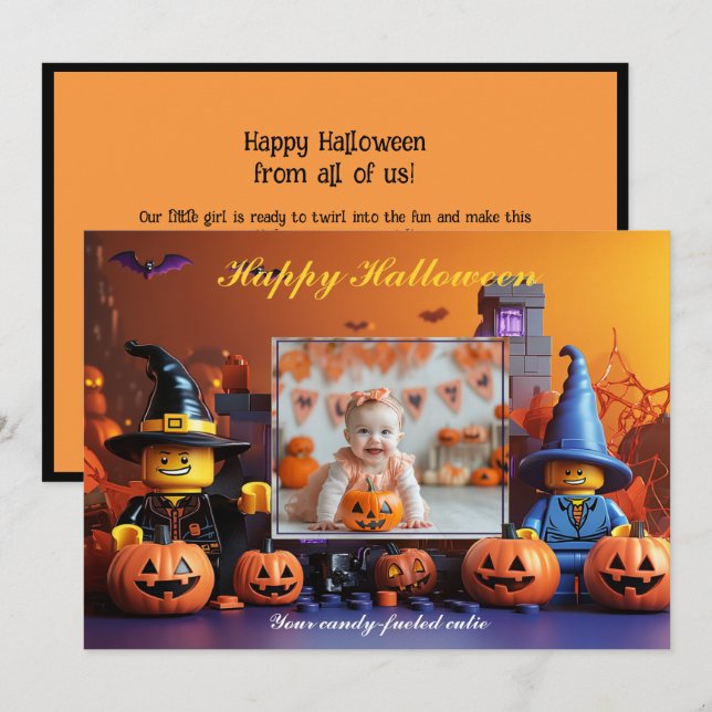 Halloween pumpkin Patch Trick-or-Treaters Card (Front/Back)