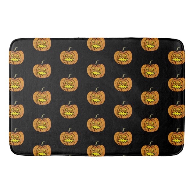 Halloween Pumpkin Pattern Bath Mat (Front)