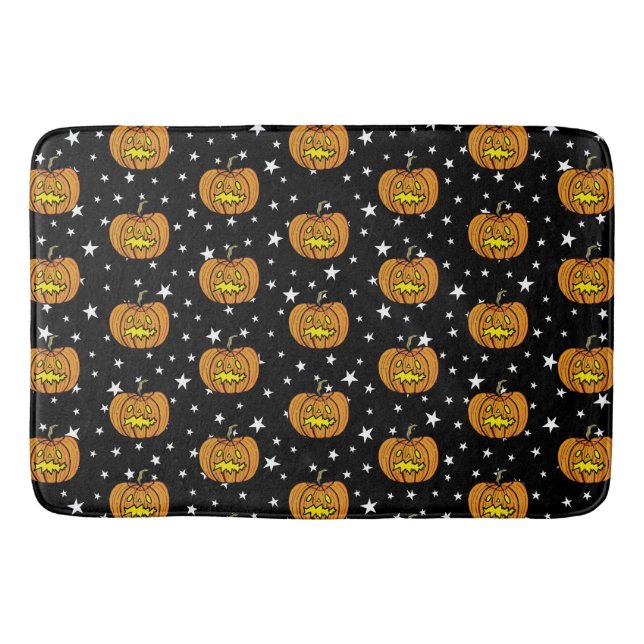 Halloween Pumpkin Pattern Bath Mat (Front)