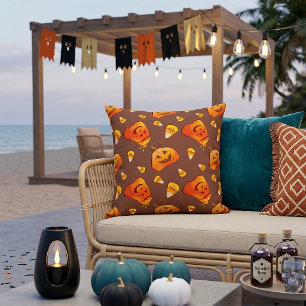 Halloween Pumpkin Pattern Cushion