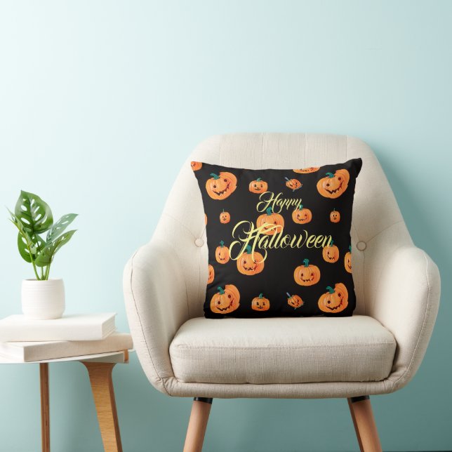 Halloween Pumpkin Pattern Cushion (Chair)