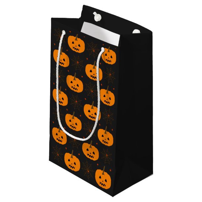 Halloween Pumpkin Pattern Small Gift Bag (Front Angled)