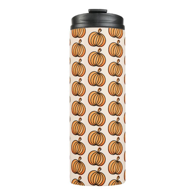 Halloween Pumpkin pattern Thermal Tumbler (Front)