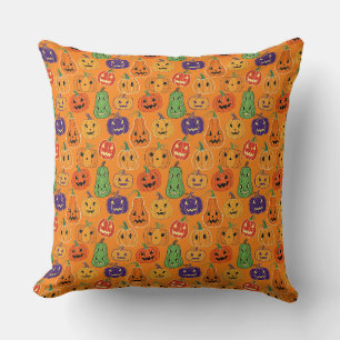 Halloween Pumpkin Pattern Wrapping Paper Cushion