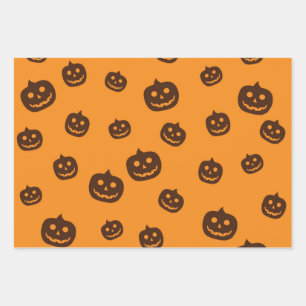 Halloween pumpkin pattern wrapping paper sheet