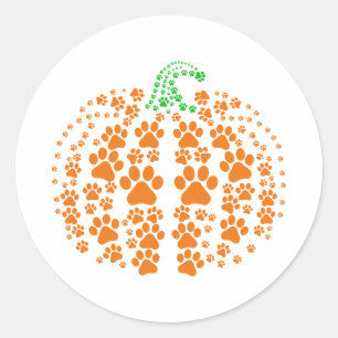 Halloween Pumpkin Paw Sticker