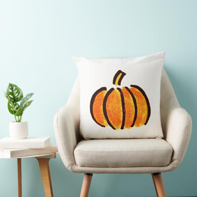 Halloween Pumpkin Pencil Drawing, Pumpkins Cushion (Chair)