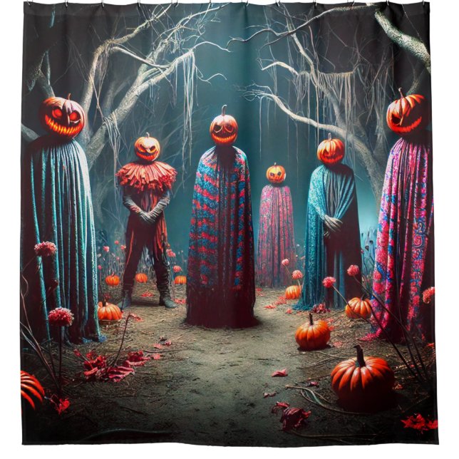 Halloween Pumpkin People Shower Curtain (Front)